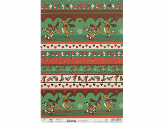 Schlittschuh Elche rot-A4, selbstklebend, 5er Pack, 