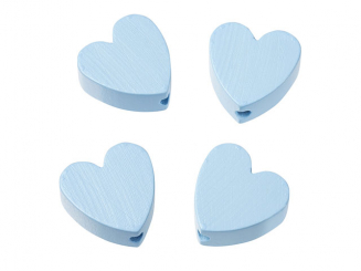 Schnulli-Herz 20 x 20 x 8 mm, DL 3 mm, Btl. à 4 St. hellblau,