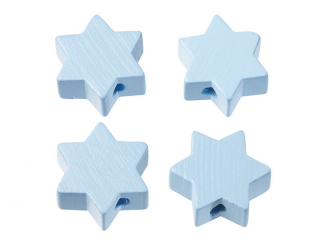 Schnulli-Stern 19,5 x 19,5 x 8 mm, DL 3 mm, Btl. à 4 St. hellblau,