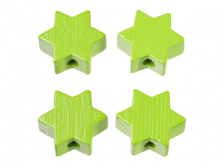 Schnulli-Stern 19,5 x 19,5 x 8 mm, DL 3 mm, Btl. à 4 St. apfelgrün,