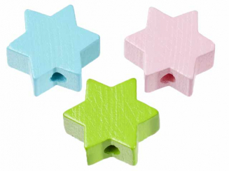 Schnulli-Stern 19,5 x 19,5 x 8 mm, DL 3 mm, Btl. à 4 St. 