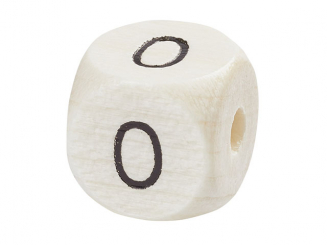 Schnulli-Zahlen-Würfel 10 mm   Ahorn natur hell, 0