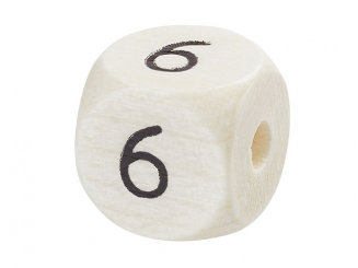 Schnulli-Zahlen-Würfel 10 mm   Ahorn natur hell 6
