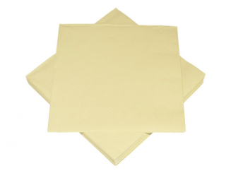 Servietten-uni, 3-lagig, 33 x 33cm, creme 