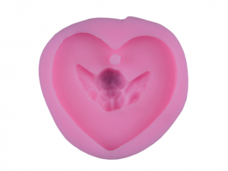 Silikon Form SB1 Herz mit Engel 5.2x5x1.4cm 