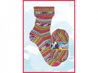 Sockenwolle OPAL Wirbelwind 4 fädig leuchtender Regenbogen