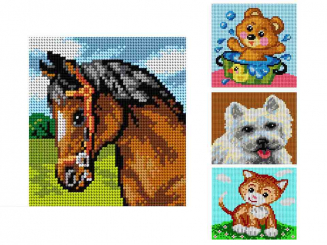 Stickbild Vorlage 15 x 15 cm mit Garn 