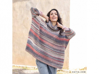 Strickanleitung Poncho Merino Aran Sunrise 