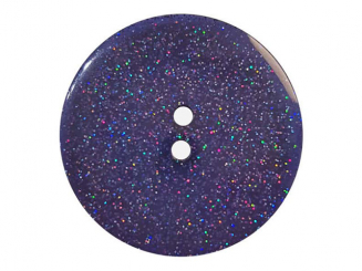 transparenter Knopf mit Glitter, 2-Loch - ø 23mm - dunkelblau - 
