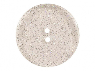 transparenter Knopf mit Glitter, 2-Loch - Größe: 28mm - Farbe: 