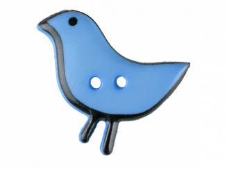 Vogelknopf Polyamid mit zwei Löchern  ø 20 mm blau 