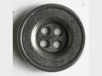 Vollmetallknopf 4-Loch antik mit breitem Rand - Größe: 18mm - Farbe: 