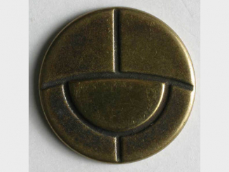 Vollmetallknopf, antik strukturiert - Größe: 18mm - Farbe: altmessing - 