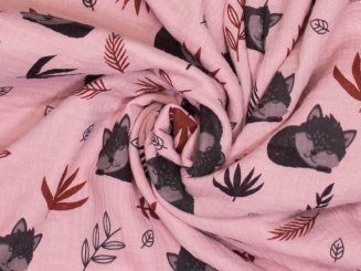 Windelstoff mit Fuchs rosa 