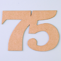 Zahl 75 17 x 12 x 0,3 cm 