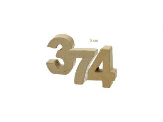 Zahl Arial   H 5 x B 3,4 x T 2 cm 