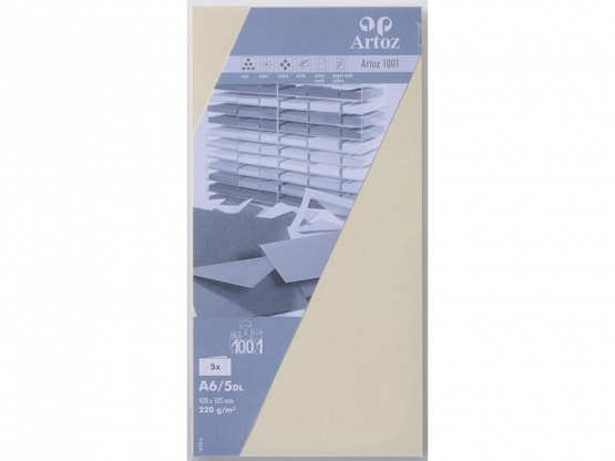 1001 Pkg 5 Karten A6/5DL chamois