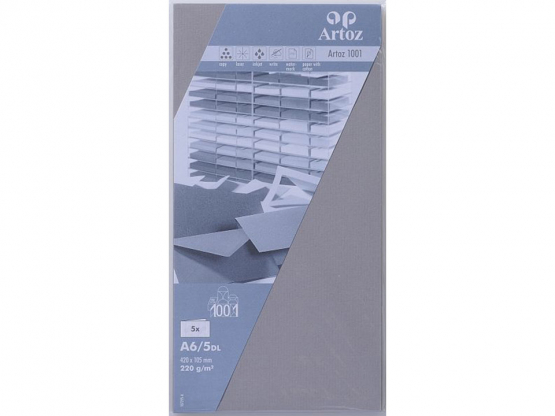 1001 Pkg 5 Karten A6/5DL graphit