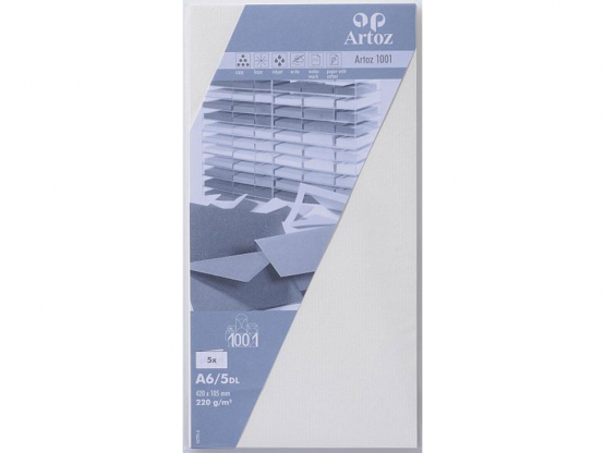 1001 Pkg 5 Karten A6/5DL ivory