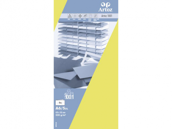 1001 Pkg 5 Karten A6/5DL limette