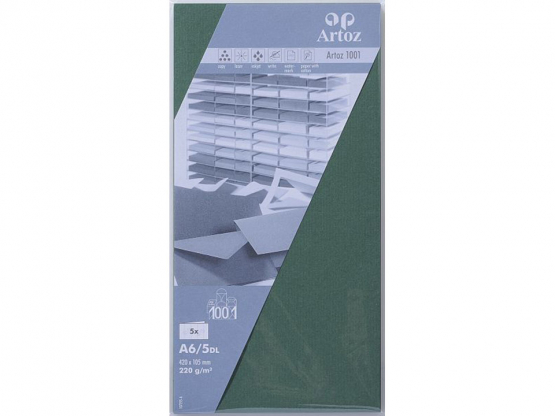 1001 Pkg 5 Karten A6/5DL racing green