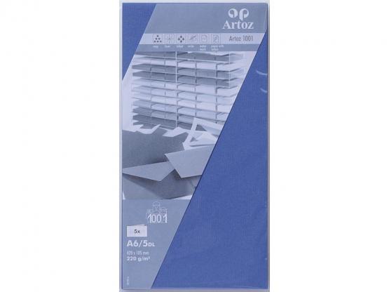 1001 Pkg 5 Karten A6/5DL royal