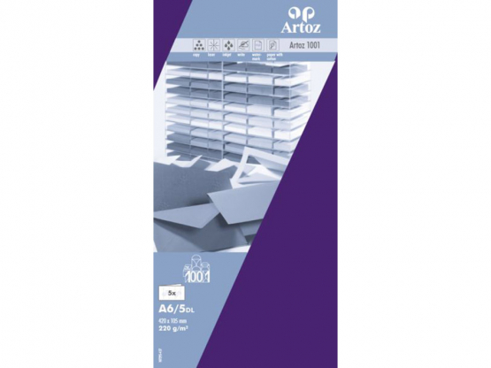 1001 Pkg 5 Karten A6/5DL violett