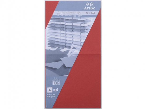 1001 Pkg 5 Karten qd rot