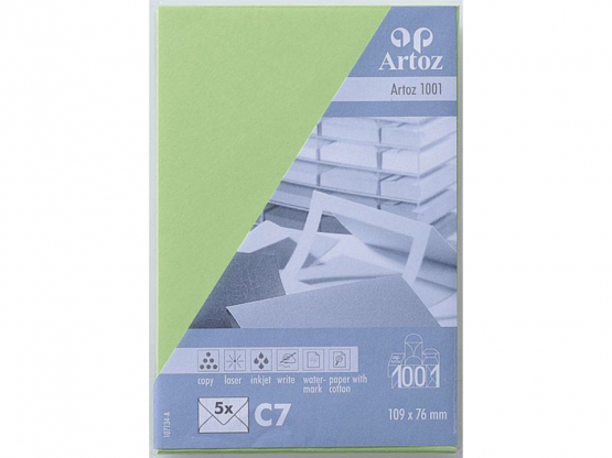 1001 Pkg 5 Kuverts C7 birkengrün