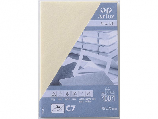 1001 Pkg 5 Kuverts C7 chamois