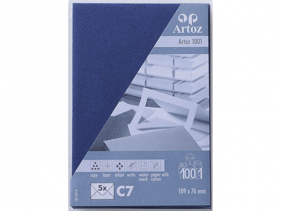 1001 Pkg 5 Kuverts C7 classic blue