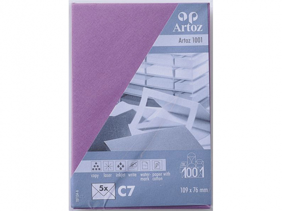 1001 Pkg 5 Kuverts C7 holunder