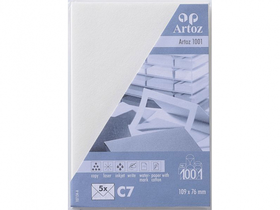 1001 Pkg 5 Kuverts C7 ivory
