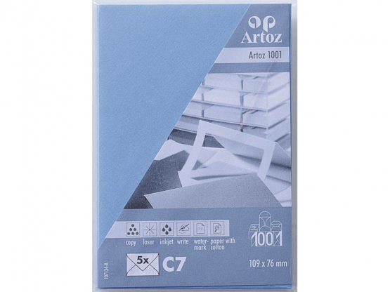 1001 Pkg 5 Kuverts C7 marienblau