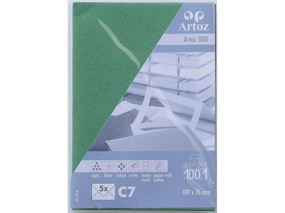 1001 Pkg 5 Kuverts C7 tannengrün