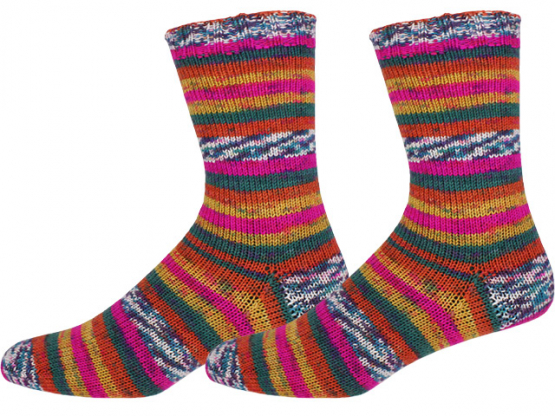 Sockenwolle Sensitive Socks rot-blau-gelb