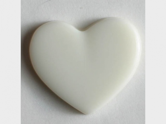 Kinderknopf in Form eines Herzes - Größe: 13mm - Farbe: weiß - Art.Nr. 