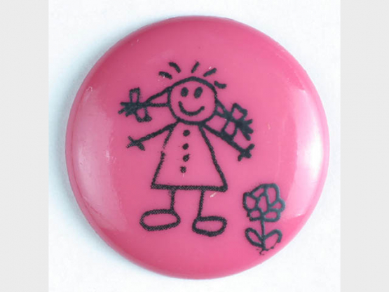 Mädchenknopf - Größe: 15mm - Farbe: pink - Art.Nr. 211424 