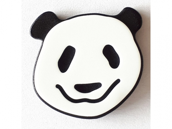 Kinderknopf lustiger Pandabär mit Öse - Größe: 22mm - Farbe: weis - 