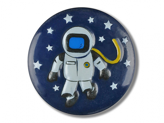 Astronaut im Sternenhimmel mit Öse - Größe: 18mm - Farbe: marine - 