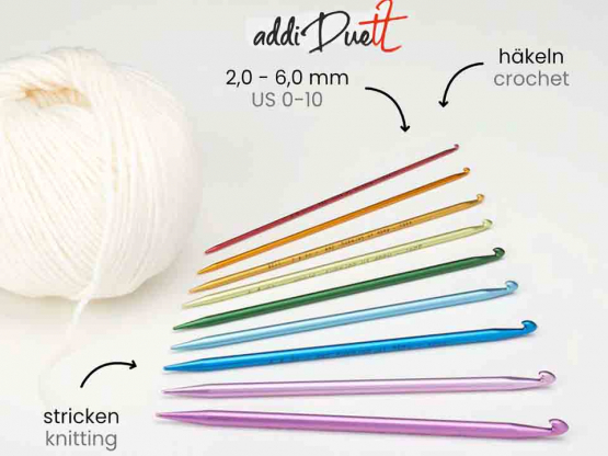 addiDuett Häkelnadel + Stricknadelspitze 