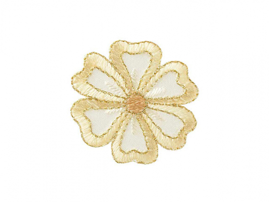 Applikation Blüte beige  4,2 cm 