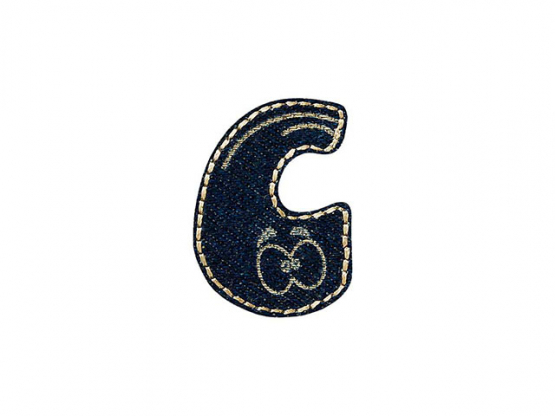 Applikation Buchstaben  - Jeans 3,5 x3,5 cm C