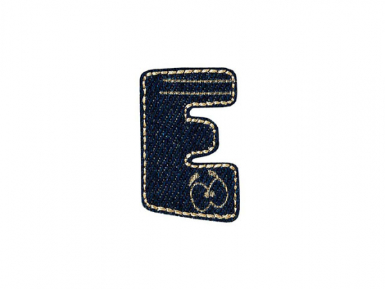 Applikation Buchstaben  - Jeans 3,5 x3,5 cm E