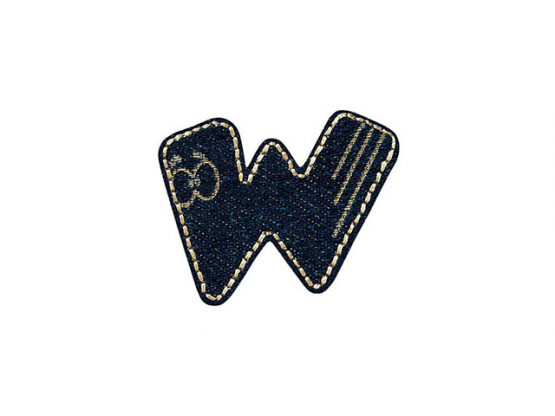 Applikation Buchstaben  - Jeans 3,5 x3,5 cm W