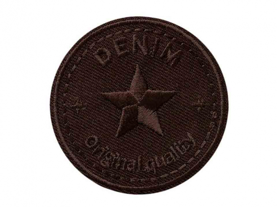 Applikation Denim braun ø 5 cm 