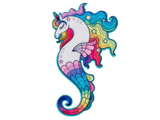Applikation Einhorn-Seepferdchen Aufbügeln u. Aufkleben xBasic cm 