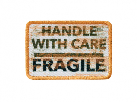 Applikation Fragile Logo Aufbügeln u. Aufkleben  midi 