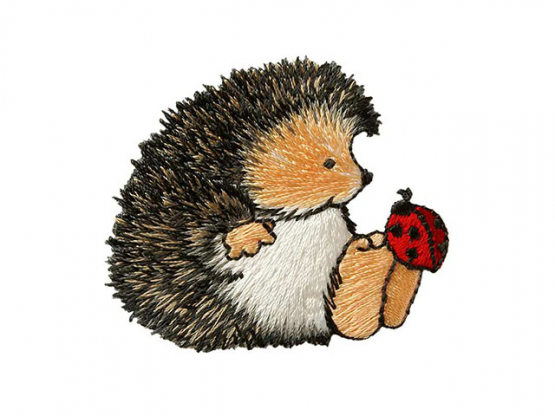 Applikation M.S. Design© Igel m. Junikäfer Aufbügeln xMidi cm 