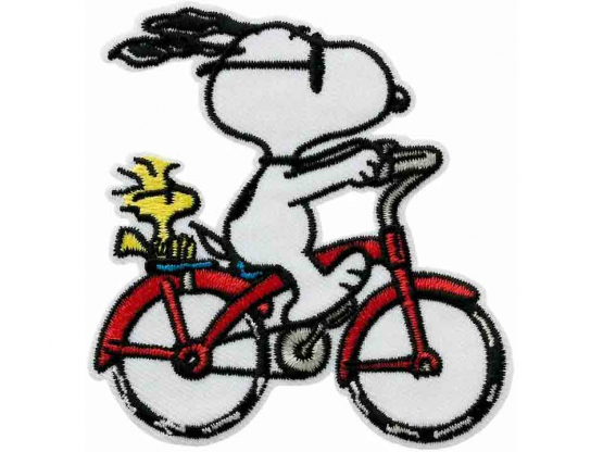 Applikation Peanuts© Snoopy Fahrrad Aufbügeln u. Aufkleben xMidi cm 